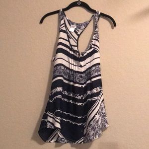Blue and white tank top